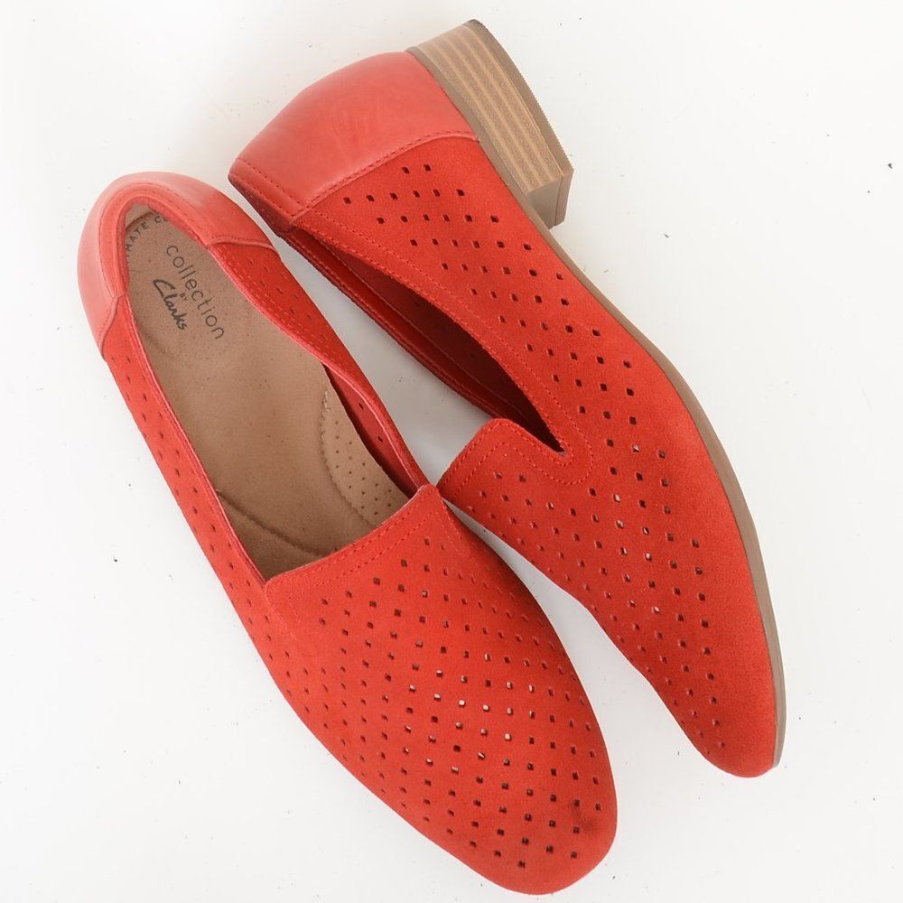 Clarks® Juliet Collection Women's‎ 10.5 Red Slip-on OrthoLite Leather Loafers